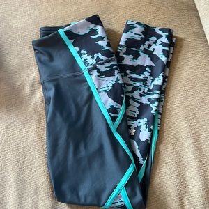 Blue camo print heatgear leggings